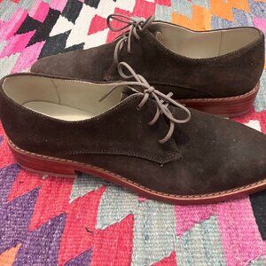 Nisolo Olive Green Suede Oxford Flats